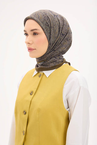 Arve Eşarp Etnik Haki 90x90
