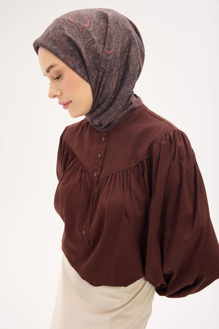 Arve Eşarp Etnik Mürdüm 90x90