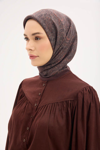 Arve Eşarp Etnik Mürdüm 90x90