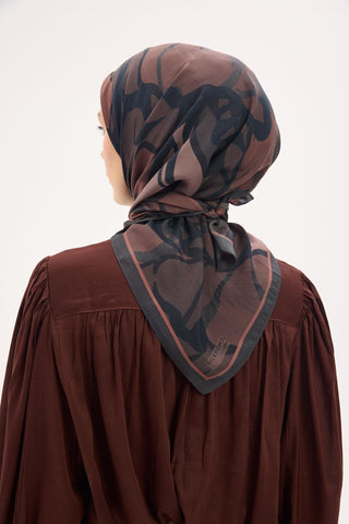 Arve Eşarp Lina Gül Kurusu 90x90 - Arve Eşarp - | Silk Home
