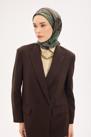 Arve Eşarp Lina Kamuflaj 90x90 - Eco Viskose Şal - | Silk Home