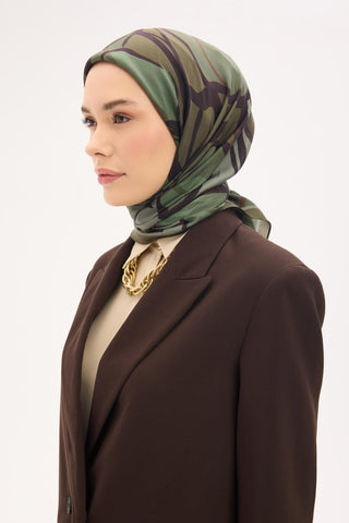 Arve Eşarp Lina Kamuflaj 90x90 - Eco Viskose Şal - | Silk Home