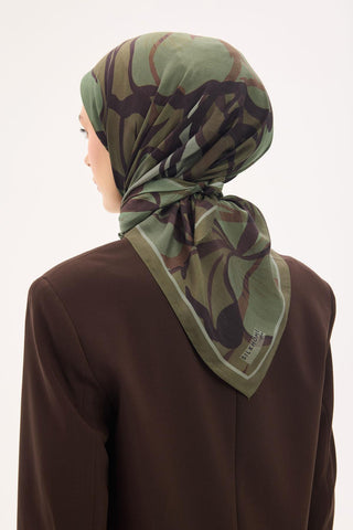 Arve Eşarp Lina Kamuflaj 90x90 - Eco Viskose Şal - | Silk Home