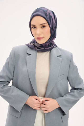 Arve Eşarp Lina Koyu Leylak 90x90 - Arve Eşarp - | Silk Home
