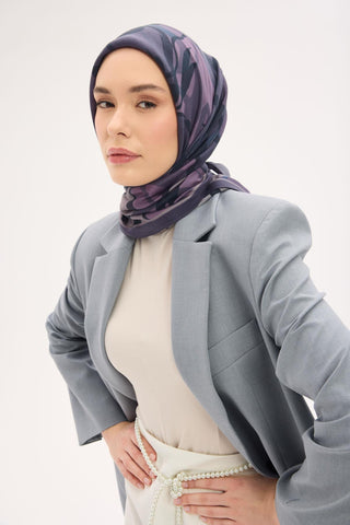 Arve Eşarp Lina Koyu Leylak 90x90 - Arve Eşarp - | Silk Home