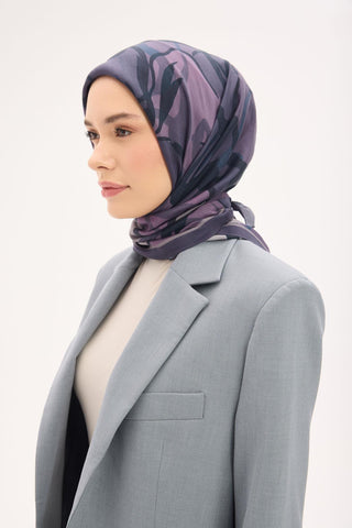 Arve Eşarp Lina Koyu Leylak 90x90 - Arve Eşarp - | Silk Home