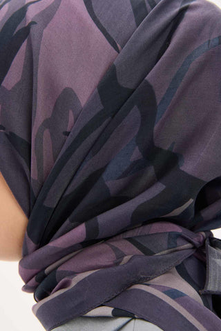 Arve Eşarp Lina Koyu Leylak 90x90 - Arve Eşarp - | Silk Home