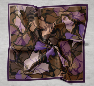 Arve Eşarp Lina Koyu Mor 90x90