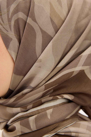 Arve Eşarp Lina Koyu Sütlü Kahve 90x90