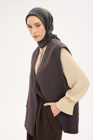 Arve Eşarp Lina Koyu Yeşil 90x90 - Eco Viskose Şal - | Silk Home