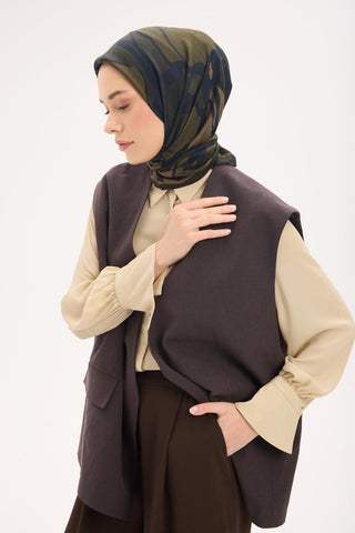 Arve Eşarp Lina Koyu Yeşil 90x90 - Eco Viskose Şal - | Silk Home