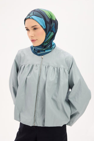 Arve Eşarp Lina Mavi 90x90 - Arve Eşarp - | Silk Home