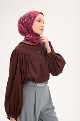 Arve Eşarp Viona Bordo 90x90
