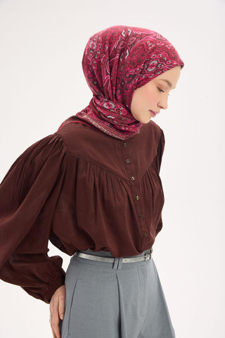 Arve Eşarp Viona Bordo 90x90