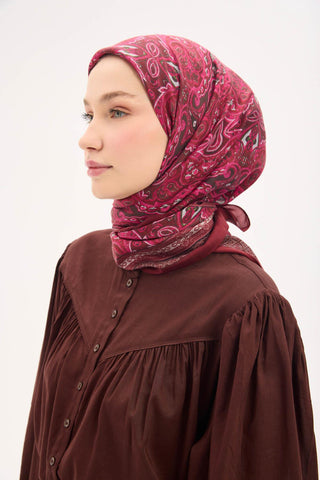 Arve Eşarp Viona Bordo 90x90