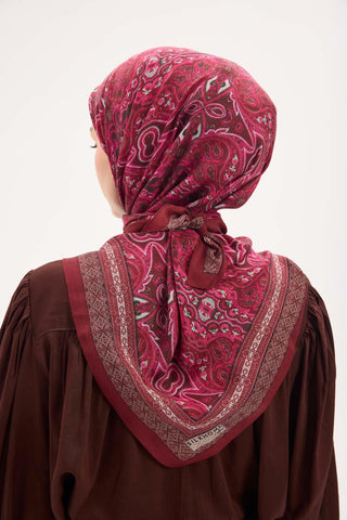 Arve Eşarp Viona Bordo 90x90