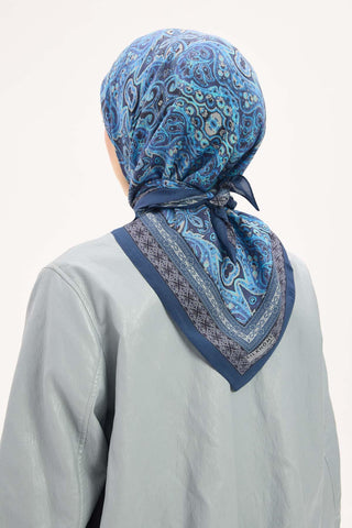 Arve Eşarp Viona Indigo 90x90