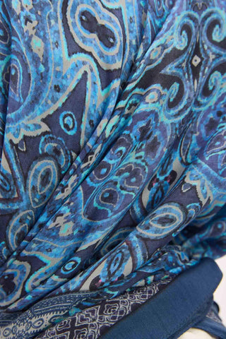 Arve Eşarp Viona Indigo 90x90