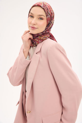 Arve Eşarp Viona Koyu Kırmızı 90x90