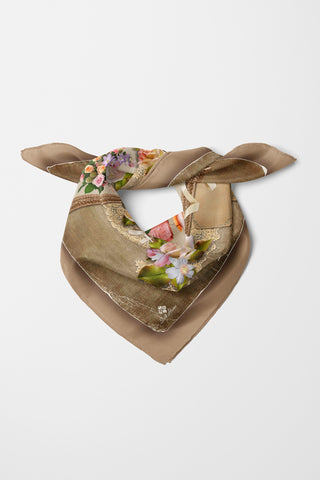 Bandana Flower Desen Sütlü Kahve