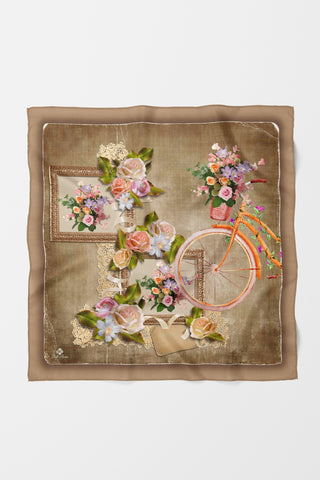 Bandana Flower Desen Sütlü Kahve