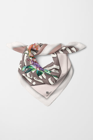 Bandana Letters Desen Pudra Vizon