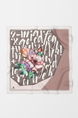 Bandana Letters Desen Pudra Vizon