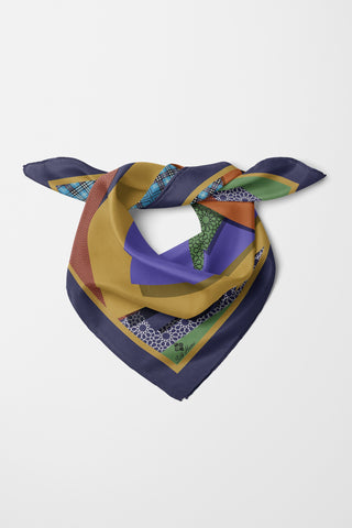Bandana Soyut Kolaj Mor
