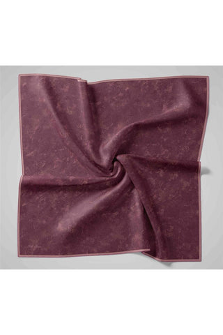 Twill İpek Büyük Boy Eşarp Vişne Vintage Çiçek Desenli Tok Duruşlu 110X110