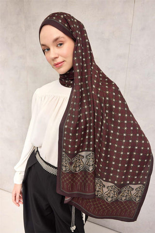 Floş Viskon Organik Şal Bordo Halat Desenli Tok Duruşlu 75X195