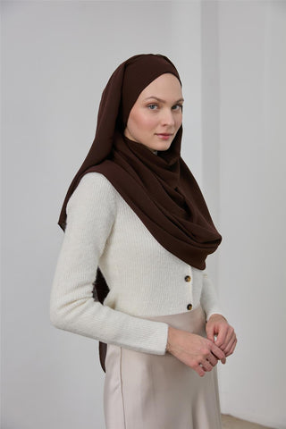 Mio Jazz Şal Kahverengi Düz Renk Yumuşak Dokulu 90X180