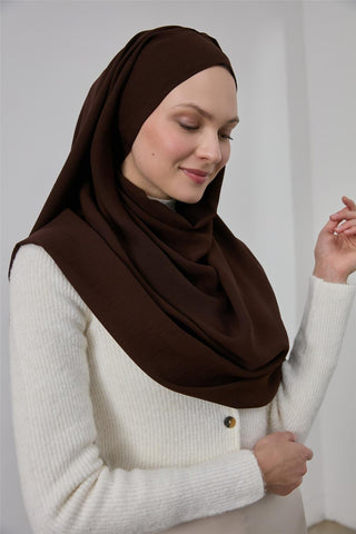 Mio Jazz Şal Kahverengi Düz Renk Yumuşak Dokulu 90X180