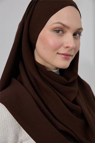 Mio Jazz Şal Kahverengi Düz Renk Yumuşak Dokulu 90X180