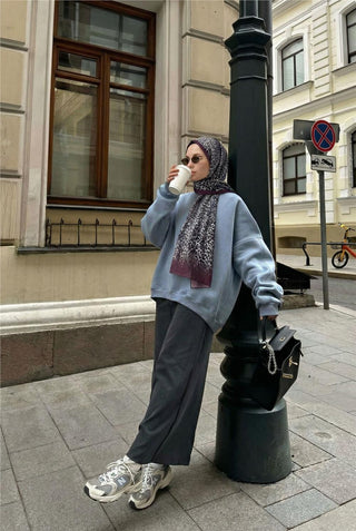 Leopar Desen Pamuklu Patlıcan Moru 90X200 Soft Şal