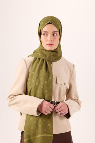 Pamuk Polyester Liva Şal Olive Dokulu Nefes Alan Doğal Yapılı 90X200