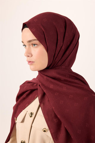 Pamuk Polyester Liva Şal Bordo Dokulu Nefes Alan Doğal Yapılı 90X200