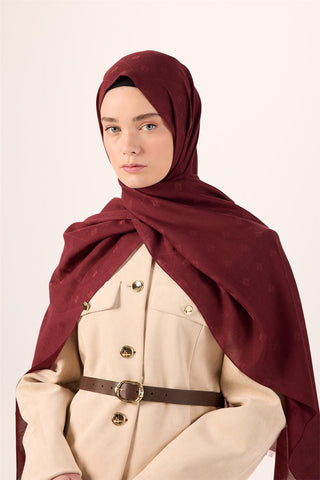 Pamuk Polyester Liva Şal Bordo Dokulu Nefes Alan Doğal Yapılı 90X200