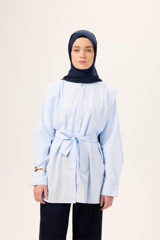 Pamuk Polyester Liva Şal Lacivert Dokulu Nefes Alan Doğal Yapılı 90X200