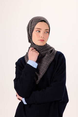Pamuk Polyester Liva Şal Füme Desenli Dokulu Nefes Alan 90X200
