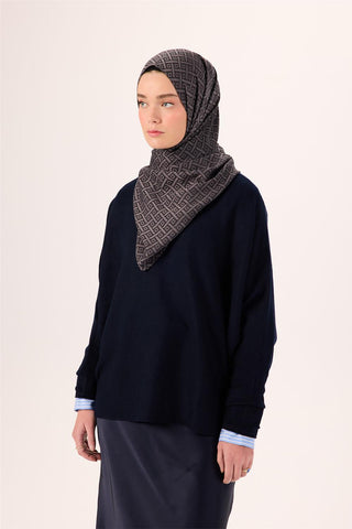 Pamuk Polyester Liva Şal Füme Desenli Dokulu Nefes Alan 90X200