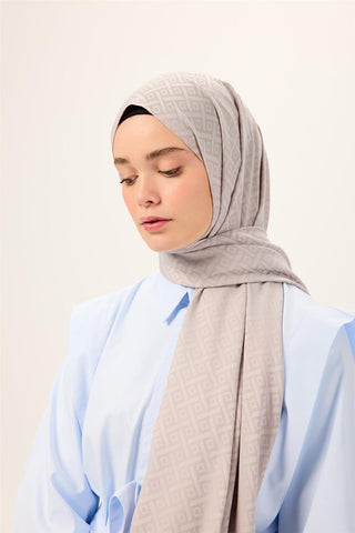 Pamuk Polyester Liva Şal Gümüş Dokulu Nefes Alan Doğal Yapılı 90X200