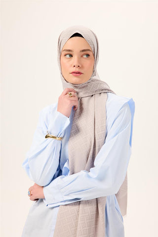 Pamuk Polyester Liva Şal Gümüş Dokulu Nefes Alan Doğal Yapılı 90X200