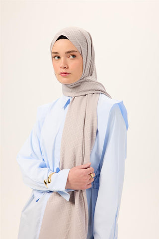 Pamuk Polyester Liva Şal Gümüş Dokulu Nefes Alan Doğal Yapılı 90X200