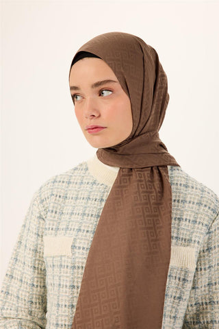 Pamuk Polyester Liva Şal Koyu Vizon Dokulu Nefes Alan Doğal Yapılı 90X200