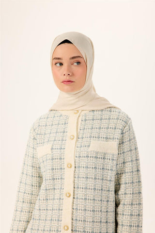 Pamuk Polyester Liva Şal Ekru Dokulu Nefes Alan Doğal Yapılı 90X200