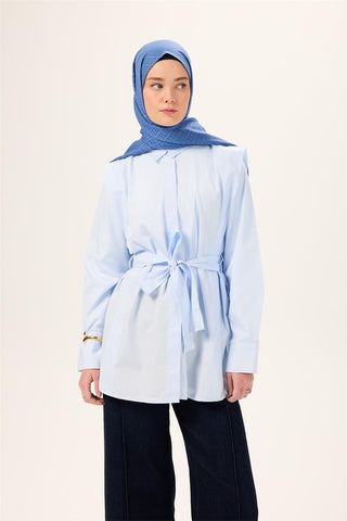 Pamuk Polyester Liva Şal İndigo Düz Tok Duruşlu 90X200