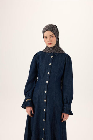 Pamuk Polyester Liva Şal Füme Desenli Tok Duruşlu 90X200