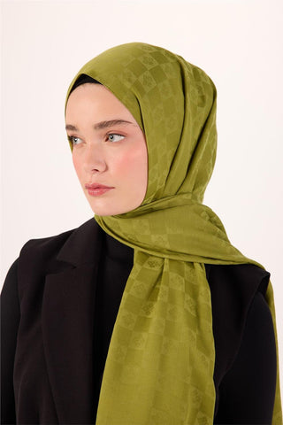Pamuk Polyester Liva Şal Açık Yeşil Dokulu Nefes Alan 90X200