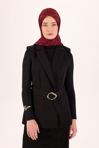 Pamuk Polyester Liva Şal Bordo Dokulu Nefes Alan 90X200