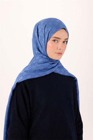 Pamuk Polyester Liva Şal İndigo Dokulu Nefes Alan 90X200